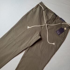 NYDJ Womens Size 16 NWT Relaxed Trouser Fray Hem Belted Green